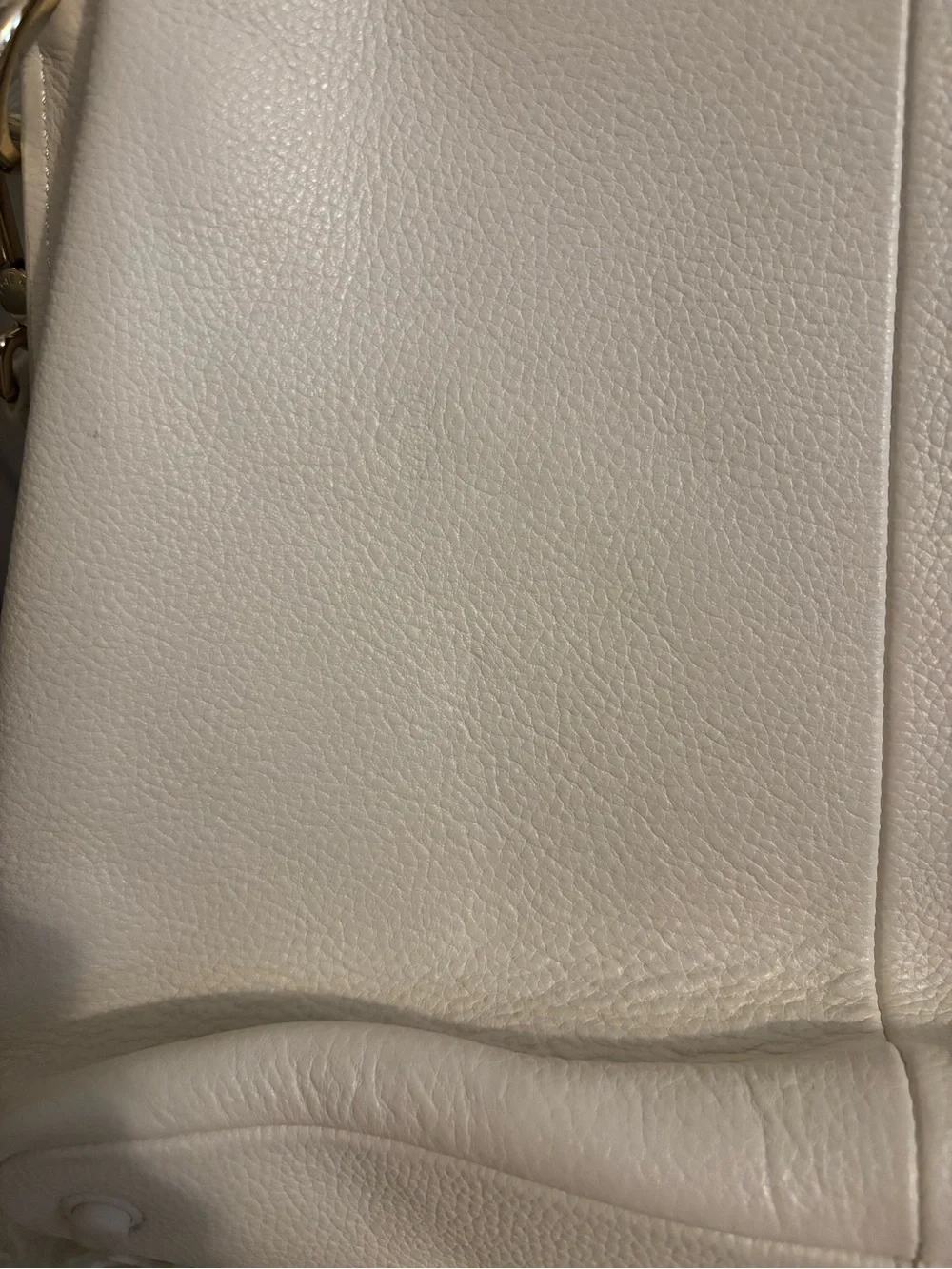 Cole Haan Ivory Pebble Leather Drawstring Tote
